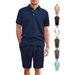Men's Clothing Pallet Large Horizontal Striped Jacquard Cloth Solid Color Loose Men's Casual Sports Suit_viptrois.com