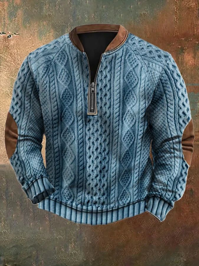 Cross-Border 3D Men's Half Zipper European American Autumn And Winter Printed Sweatshirt_viptrois.com