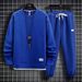 Men's Clothing Waffle Round Neck Sweater Suit Autumn And Winter New Style Pure Color Leisure Loose Long Sleeve Top_viptrois.com