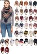 Unisex Thickened warm circle yarn bristle checkered square scarf scarf woman_viptrois.com