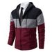 Men's Plus Velvet Thickened Knitted Sweater Hooded Cross Border Handsome Color Matching Jacket_viptrois.com