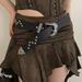 American Leather Belt Retro Pentagram Pattern Buckle Belt Sweet Cool Spice Girl Versatile Clothing Waist Accessories_viptrois.com