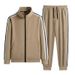 Men's Sportswear Two-Piece Set - Lightweight Comfortable Running Tracksuit For Casual & Active Lifestyle (Black, Grey, Camel)_viptrois.com