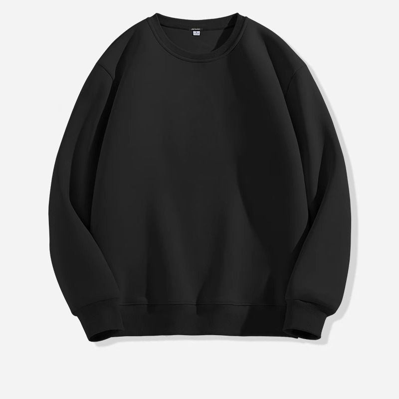 Manufacturer Wholesale Spring And Autumn Trendy Round-neck Pullover Tops, Sporty Casual Loose-fit Versatile Men's Solid_viptrois.com