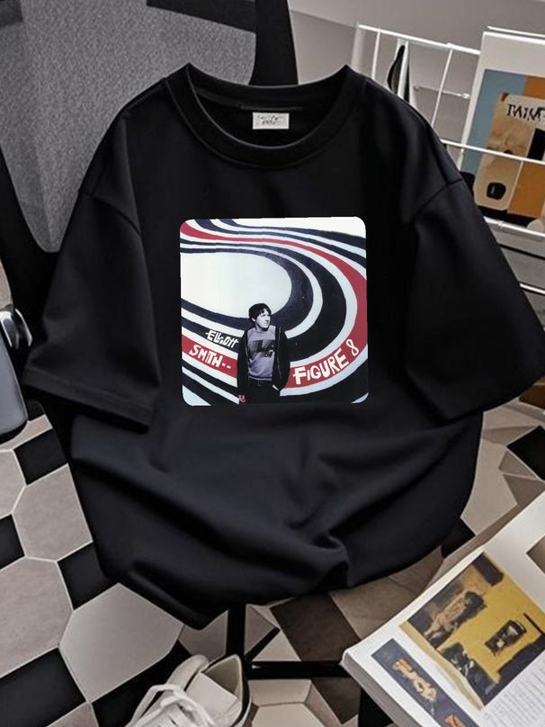 Figure 8 VTG Elliott Smith T-Shirt Short Sleeve Black Unisex S-234XL CC1441 Comfortable Stylish Breathable Fashion Graphic Stretched_viptrois.com
