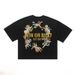 Autumn American Style Little Angel Surround Print Sleeve T-Shirt Unisex Loose Drop Shoulder Short Top_viptrois.com