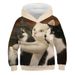 2024 New Printed Cat Animal Pattern Pullover Unisex Loose 3D Hoodie Children's Clothing_viptrois.com