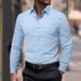 Men's Slim Fit Long Sleeve Shirt – Premium Cotton Blend Casual Button Down (8 Colors) – Versatile Office & Streetwear Essential_viptrois.com