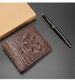 Wallet Card Cases Men's Wallet Men's Short Crocodile Pattern Thin Fashion Wallet Multi Card Slot Card Holder_viptrois.com