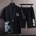 Men's Clothing New Fashion Trend Shorts Shorts Youth Two Piece Suit_viptrois.com