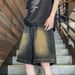 2025 Summer New Retro Blue Denim For Men Loose Straight Slimming Wide-Leg Five-Point Shorts Ins Trend_viptrois.com