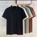 Men's Clothing Men's Polo Shirt Short Sleeved T Shirt Summer Casual Men And Women's Unisex Lapel Top Solid Color_viptrois.com
