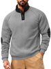 Men's Clothing European And American Color Matching Autumn And Winter Loose Casual Fleece Stand Collar Pullover Half Zip Long Sleeve Sweatshirt_viptrois.com