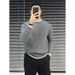 Sweater Men's Autumn/Winter Loose Solid Color Interior Knitted Sweater Sweater Thread Clothes_viptrois.com