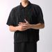 Men's Clothing Men's Tops Spring And Summer Texture Retro Pleated Short Sleeved Loose Black Shirt Suit_viptrois.com