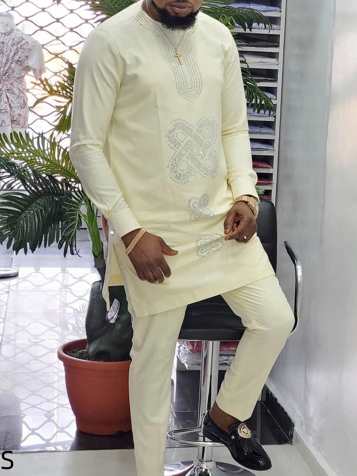 Men's Clothing New Classic Men's 2 Piece Suit Suit Pants Jacket T Shirt Solid Color Long Sleeve Holiday Wedding_viptrois.com