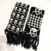 Punk punk y2k dark spicy girl Yab Harajuku style thick warm knitted skull scarf_viptrois.com