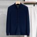 American Style Brand New Autumn Winter Cardigan Solid Color Korean Version Zipper Outerwear Knitted Sweater Casual Men's_viptrois.com
