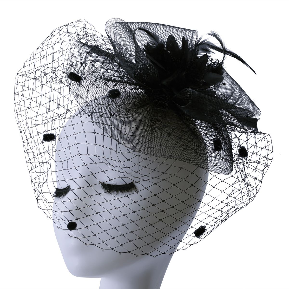 Bridal Head Flower, Retro Veil, Evening Dress, Mesh Feather Toast Dress, Hair Accessories, Shanghai Night Cheongsam, Celebrity Headdress_viptrois.com