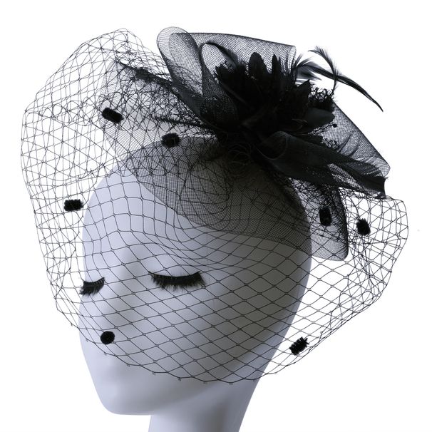 Bridal Head Flower, Retro Veil, Evening Dress, Mesh Feather Toast Dress, Hair Accessories, Shanghai Night Cheongsam, Celebrity Headdress_viptrois.com