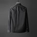 Men's Handmade Embroidered Wolf Head Long Sleeve Shirt Slim Fit Trendy Youth Cotton Blend Casual Shirt Black White Striped_viptrois.com