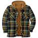 Europe And The United States Hot-selling Men's Clothing, Europe And The United States Classic Plaid Printing Cotton-padded Coat, Large Size Hooded Shi_viptrois.com