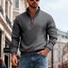 Men's Heavyweight Fleece Stand Collar Sweatshirt – Winter Loose Fit Casual Pullover With Logo_viptrois.com