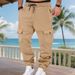 Men's Heavyweight Fleece-Lined Cargo Joggers – Winter Relaxed Fit Drawstring Pants With Multiple Pockets (100% Polyester)_viptrois.com
