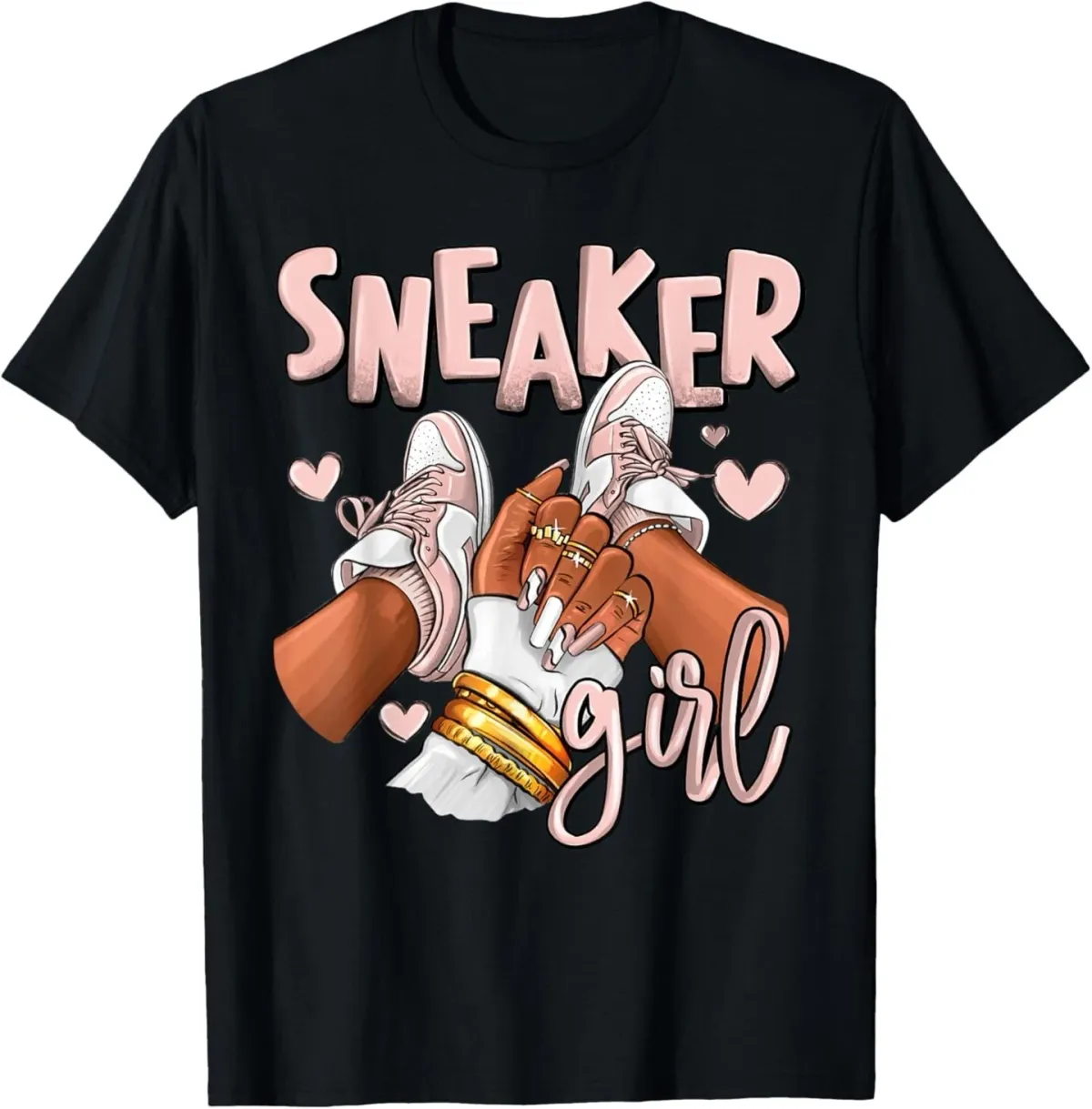 Girl Afro Low Legend Pink 11s Matching Tee For Men Women T-Shirt Mens Womens Tees Top_viptrois.com