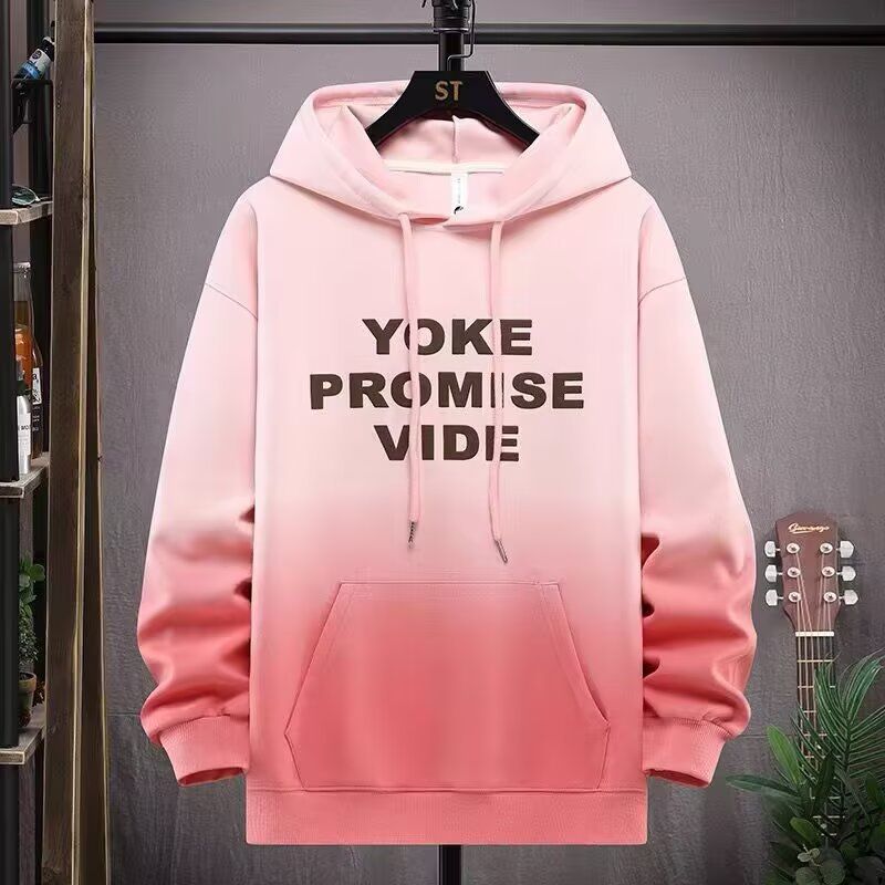 Men's Gradient Color Hooded Sweatshirt - Trendy Long Sleeve Pullover For Teens & Young Adults, Loose Fit Casual Streetwear (M-4XL)_viptrois.com