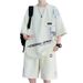 Summer Ice Silk Set For Boys Teenagers Students National Trend Short Sleeve Shorts Loose Matching Outfit Trendy_viptrois.com