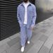 Men's Clothing Corduroy Long Sleeved Jacket Casual Trousers Two Sets_viptrois.com