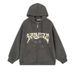 Original American Retro Letter Flocking Embroidered Star Hooded Cardigan Sweater Men's Trendy Brand Loose Hoodie Jacket_viptrois.com