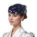 New retro British felt turban hat for women church derby headdress with flower dot diamond ladies soft beret_viptrois.com