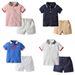 Ins Summer Boys Short Sleeved Polo Shirt Breathable Lapel Top Trendy Children's Shorts Casual Suit Set_viptrois.com