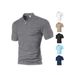 Men's Clothing Men's Breathable Linen-Look Short Sleeve Shirt – Lightweight Polyester Woven Top With Checkerboard Texture & Spread Collar_viptrois.com