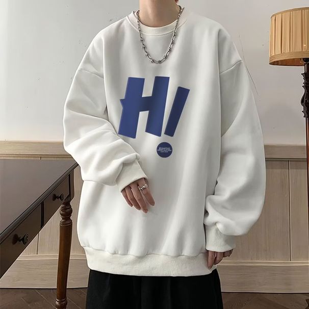 Autumn Vintage Round Neck Pullover Hoodie Men's Loose And Versatile Casual Top_viptrois.com