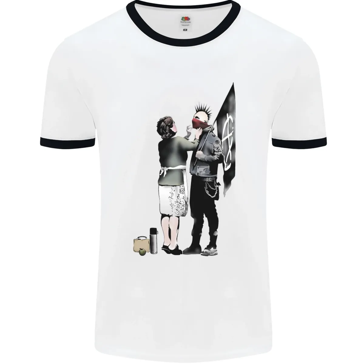 Anarchy Banksy Punk Mum Mens Ringer T-Shirt Mens Womens Tees Top_viptrois.com