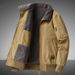 Warm Cotton Clothing Men's Lamb's Wool Jacket Autumn Winter Solid Color Fleece Workwear Plus Size Outdoor Travel Lapel Coat Men_viptrois.com