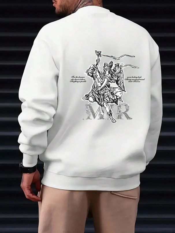 Polar Fleece Solid Color Round Neck Sweater Mens Candy Cotton Long Sleeve Working Clothes_viptrois.com