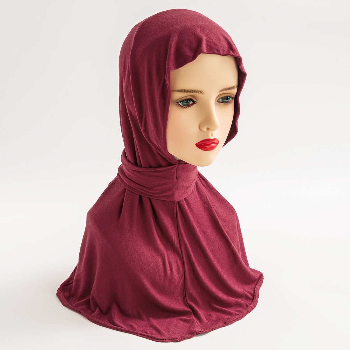 Modal Cotton Hijab Scarf – Middle Eastern Women's Headwear With 3-Button Tie (Breathable Inner Hat & Malay Style Covering)_viptrois.com