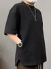 Men's Clothing Heavy Relief Texture Printing Short Sleeve Men's Hidden Pocket Round Neck T Shirt Loose Casual Versatile Half Sleeve Men's T_viptrois.com