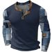 Unbeatable Quality Men's T-shirt 3D Men's New Digital Printed Three Button Long Sleeved Henry Top_viptrois.com