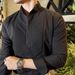 Elegant French Wingtip Collar Dress Shirt For Men – Slim Fit & Pleated Cuffs – Perfect For Banquets & Formal Events_viptrois.com