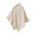 Elegant Solid Cape With Gold Buttons – Asymmetrical Winter Shawl (6 Neutral Colors, 100% Cotton Cashmere Blend, Office-to-Outfit Versatile Wrap)_viptrois.com