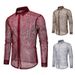 Men's Clothing New Products Men's Hollow Nightclub Long Sleeve Shirt Large Size Shirt Performance Costume_viptrois.com