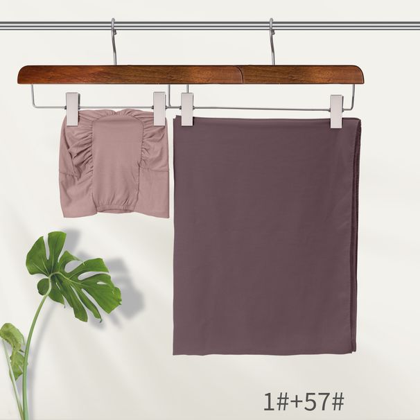 PURE PLEAT - Seamless Modal Hat & Chiffon Shawl Set (Stitch-Free Comfort, Hot Seller)_viptrois.com