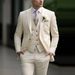 Men's Clothing Handsome Men's Suit Three Piece Suit Solid Color High End Temperament Banquet Business Slim Fashion Suit_viptrois.com