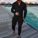 Men's Clothing Long Sleeved Trousers Two Piece Sports Casual Suit_viptrois.com