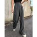 Men's Clothing Women's American Retro Casual Suit Pants, A Versatile Summer Style, Straight Leg, Draped, Loose Fitting Wide Leg Trousers_viptrois.com